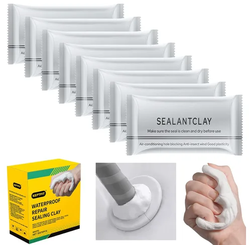 Miniatura 8 de Masilla Selladora Impermeable Blanca de Nuevo Tipo, Arcilla de Sellado para Reparación, Barro de Reparación Rápida para Conexión de Drenaje, Agujero