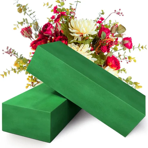 Max Shape Paquete de 2 bloques de espuma floral de gran tamaño para flores frescas y artificiales (9 pulgadas de largo x 4 pulgadas de ancho),