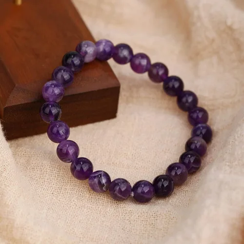 Miniatura 133 de Crystal Vibe Pulseras de cuentas de 0.315 in para mujeres y hombres, pulseras de cristal con piedras preciosas naturales, tamaño elástico ajustable