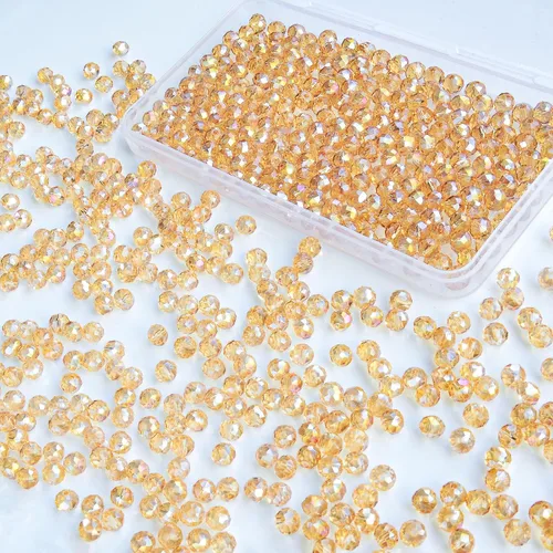 Miniatura 12 de 800 cuentas redondas de cristal de 0.236/0.396/0.394 pulgadas para joyas de bricolaje, ideales para pulseras, collares, colgantes y proyectos