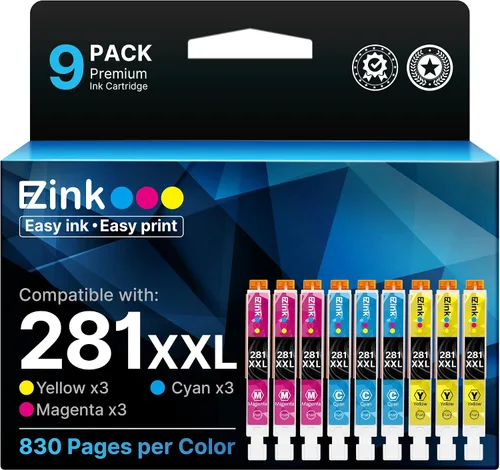 E-Z Ink Cartucho de tinta de repuesto compatible para Canon CLI-281XXL CLI281XXL 281XXL para usar con impresora TR7520 TR8520 TS6120 TS6220 TS6320