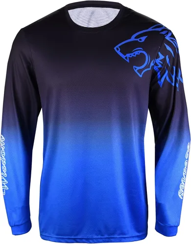 Miniatura 3 de Camisetas de ciclismo de montaña para hombre, manga larga, MTB Off-Road Motocross Jersey de secado rápido y absorbe la humedad