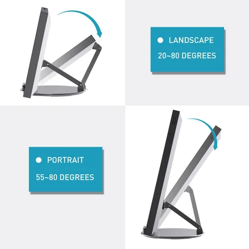 Miniatura 2 de Soporte inclinable y giratorio para Echo Show 15, hecho de aleación de aluminio, giratorio y plegable, soporte Echo Show 15 adecuado para Negro