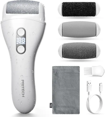 Miniatura 8 de Removedor de callos de pies para pies, herramienta de pedicura recargable IPX7 impermeable para pies, 2 velocidades y limpiador electrónico Turbo