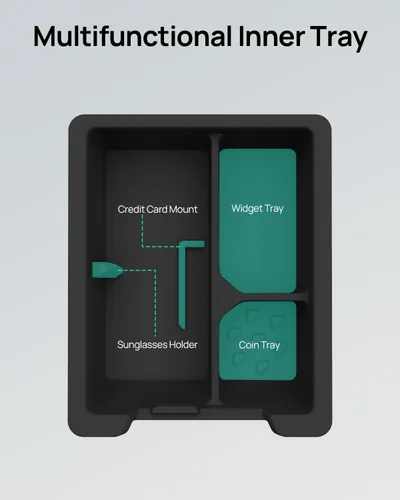 Miniatura 3 de HALOBLK Bandeja organizadora de consola central, diseño extraíble de dos niveles compatible con Tesla Model 3 (2021-2023) Modelo Y (2021-2024)