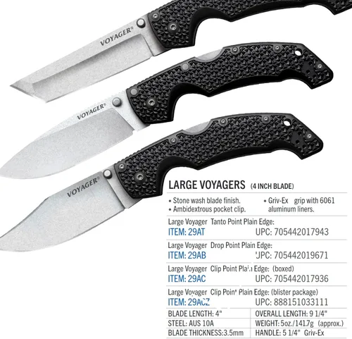 Miniatura 7 de Cold Steel Large Drop Point Voyager - 9 1/4" Total