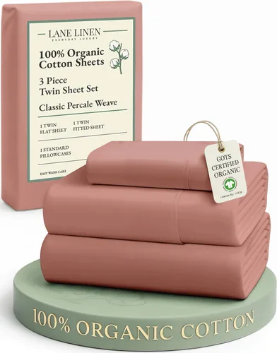 Miniatura 165 de LANE LINEN Sábanas 100% algodón orgánico para cama tamaño King, sábanas de percal suave, transpirables, de lujo, estilo hotelero, lavables a 09