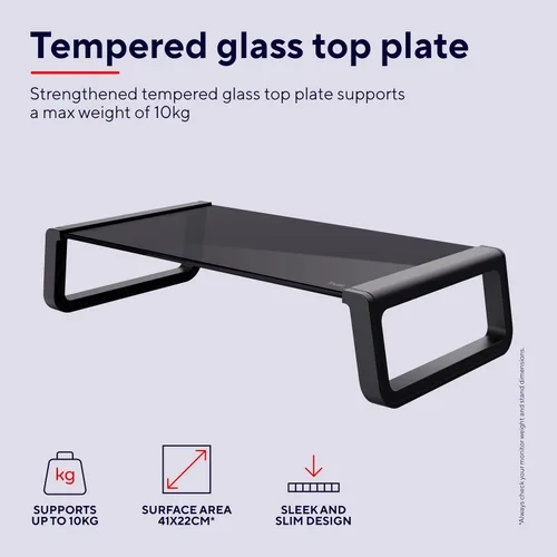 Miniatura 3 de Trust Monta 25271 - Soporte de pantalla de cristal templado para PC, 16.1 x 8.7 x 3.9 in, soporte ergonómico para monitor de escritorio, organizador