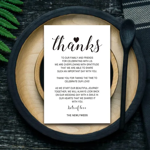 Miniatura 4 de Tarjetas de agradecimiento para recepción de boda, 50 tarjetas de letrero de mesa para cena de ensayo, 4 x 6 pulgadas