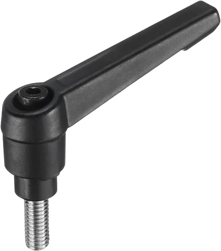 Miniatura 34 de uxcell Manija de palanca de sujeción ajustable M5 x 0.787 in óxido negro métrico acero al carbono macho roscado perillas de mano con botón