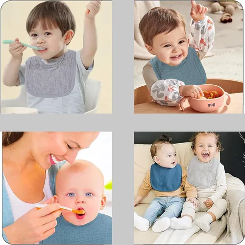Miniatura 6 de Baberos de muselina para niños y niñas, baberos de algodón suave, baberos de babeo y dentición para bebés, recién nacidos