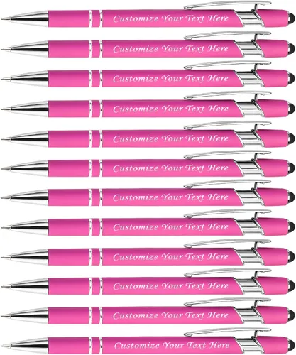 Miniatura 35 de Bolígrafos personalizados con punta de lápiz digital, bolígrafos grabados personalizados, bolígrafo de bola de tacto suave, bolígrafos con nombre