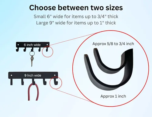 Miniatura 3 de Soporte para llaves para pared, pequeño de 6 pulgadas de ancho, fabricado en Estados Unidos