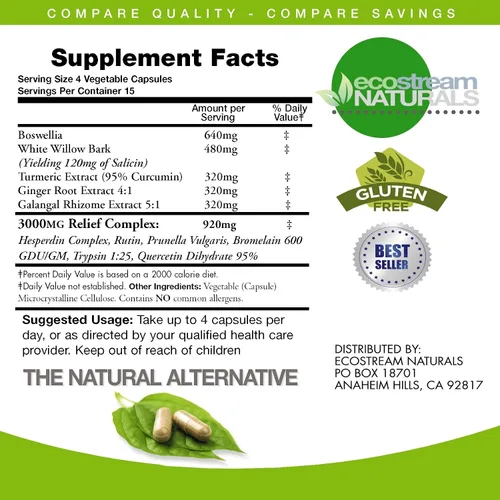 Miniatura 3 de Fórmula 3000 InflamCalm Advanced para mujer con cúrcuma, curcumina, enzimas y boswellia. Vegetariana, sin gluten - (el embalaje puede variar)