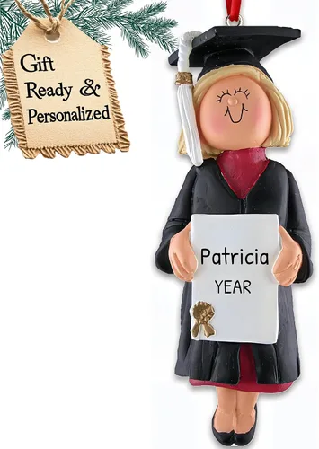 Miniatura 5 de Adornos de graduación personalizados para la clase de 2025, adornos de árbol personalizados para 2025, regalos de graduación personalizados