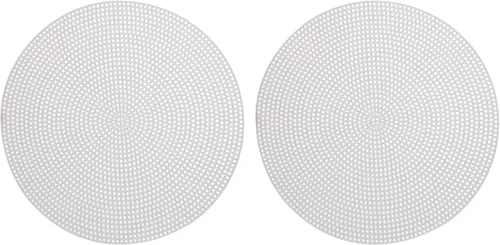 MECCANIXITY Hoja de lona de malla de plástico de 7.9 in/8 pulgadas, lona redonda blanca en blanco para bordar, malla de ganchillo de punto, paquete