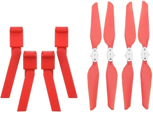 SeiZed CW CCW Propellers for FIMI X8 SE Props Heightening Stand Protective Quadcopter Landing Gear Propeller Guard Accessories (Color : Red-leg-props