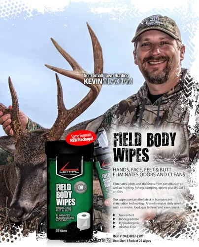 Miniatura 3 de LETHAL Hunting Scent Eliminator Field Body Wipes 2-Pack