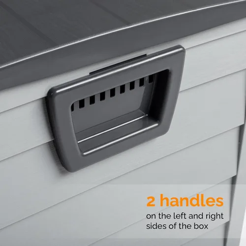 Miniatura 4 de VINGLI Caja de almacenamiento al aire libre de 75 galones, contenedores de almacenamiento de plástico con cerradura con tapa, muebles para jardín