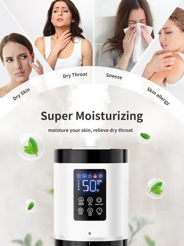 Miniatura 6 de Humidificadores de 8L para dormitorio, silenciosos de 30dB, cobertura de 500ft², tiempo de funcionamiento de 60H, llenado superior, humidificador 3
