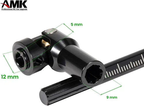 Miniatura 8 de AMK Eje de transmisión SCX10 con rayas separables de 2.677-9.016 in de acero inoxidable TRX4 para 1/10 RC Crawler Sportys Scalers GSPEED Axial Capra