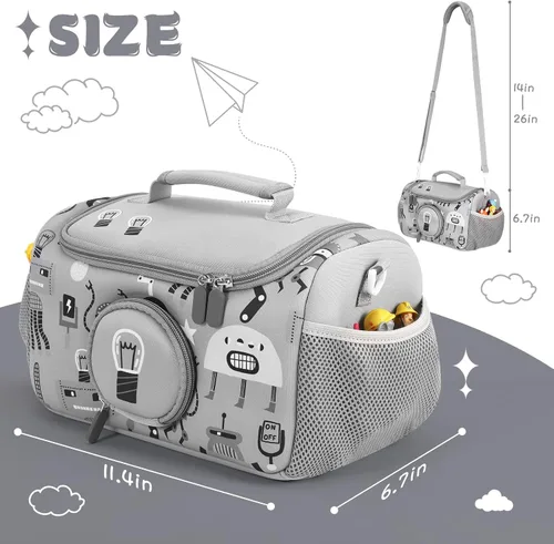 Miniatura 4 de Estuche de Transporte OUKNAK para el Set Inicial de Toniebox, Bolsa de Almacenamiento para Portador de Toniebox 2, Estuche de Transporte para Gris