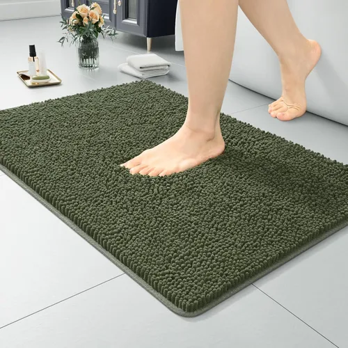 Miniatura 35 de LOCHAS Alfombra de Baño de Lujo Lanuda Tapete de Baño 24 x 17 Pulgadas, Alfombras de Baño Lavables Antideslizantes para Baño y Ducha, Alfombras