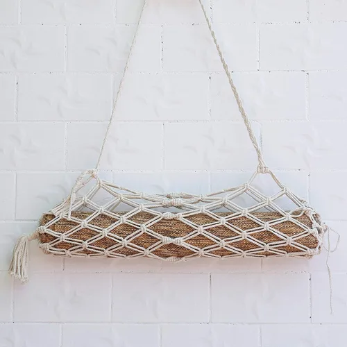 Miniatura 5 de Bolsa de transporte para esterilla de yoga de macramé, adecuada para la mayoría de las Beige