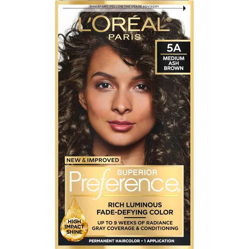 Miniatura 61 de L'Oreal Paris Superior Preference - Tinte permanente luminoso que desafía la decoloración, tinte para el cabello hasta 9 semanas de resplandor, 5C
