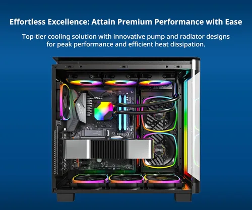 Miniatura 3 de Montech HyperFlow ARGB 360 - Enfriador líquido AIO para CPU, Compatible con Intel y AMD, Rendimiento líder en la tabla, Diseño de bomba de agua