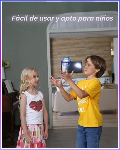 Miniatura 4 de Bola mágica de orbe volador con luces, mini dron operado a mano OVNI, juguete galáctico Fidget Spinner Boomerang Hover, regalo de cumpleaños