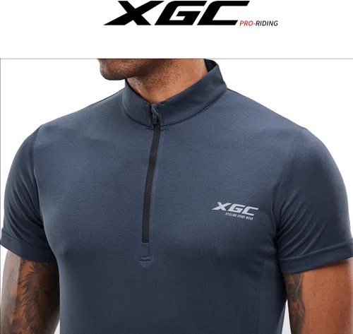 Miniatura 5 de XGC - Maillot de ciclismo de manga corta para hombre con tejido transpirable de secado rápido