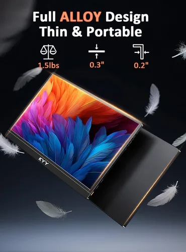 Miniatura 5 de KYY Monitor portátil 4K de 15.6" Monitor portátil para portátil UHD IPS 3840X2160 Pantalla externa con 100% sRGB y HDR Monitor
