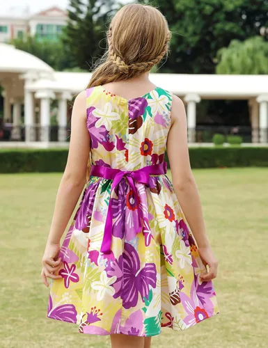 Miniatura 202 de Vestido de verano para niña, de algodón, con diseño floral