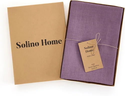 Miniatura 111 de Solino Home Juego de 4 manteles individuales blancos de 100 % lino puro de 14 x 14 pulgadas para invierno, San Valentín, primavera, Pascua, Fete