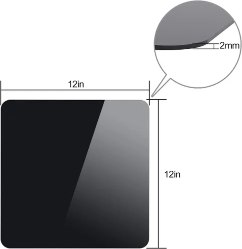 Miniatura 3 de KINJOEK - Mesa elevadora reflectante negra acrílica para fotografía profesional de productos, 12 x 12 pulgadas, 11.8 x 11.8 in, para fotografía