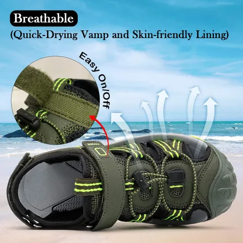 Miniatura 4 de JMFCHI FASHION Sandalias deportivas para niños, sandalias para exteriores, senderismo, atléticas, puntera cerrada, sandalias de playa para niñas