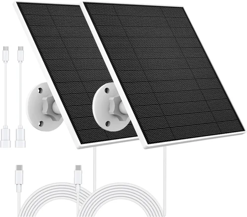Miniatura 8 de Panel solar para cámara Eufy al aire libre, cargador de panel solar de cámara de 5 W compatible con Eufycam, fuente de alimentación continua, panel