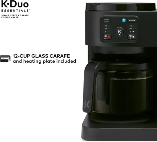 Miniatura 7 de K-Duo Essentials - Cafetera caliente y helada de una sola porción con jarra, sistema de preparación doble para cápsulas y café molido, jarra de Negro