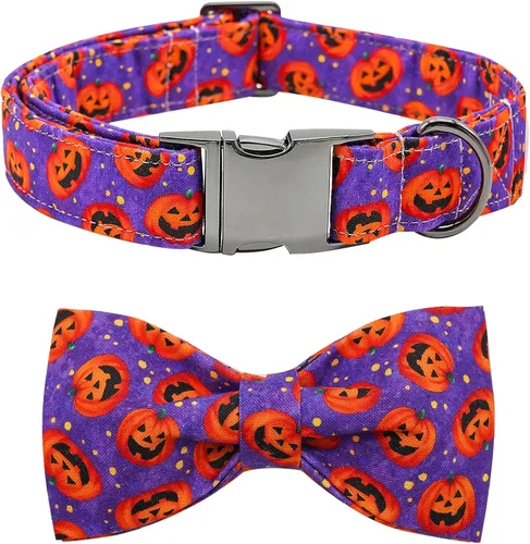 Miniatura 18 de Collar para perros - Rugby con flores Collar para mascotas con lazos para perros Corbatin para mascotas Collar para perros ajustable Collar
