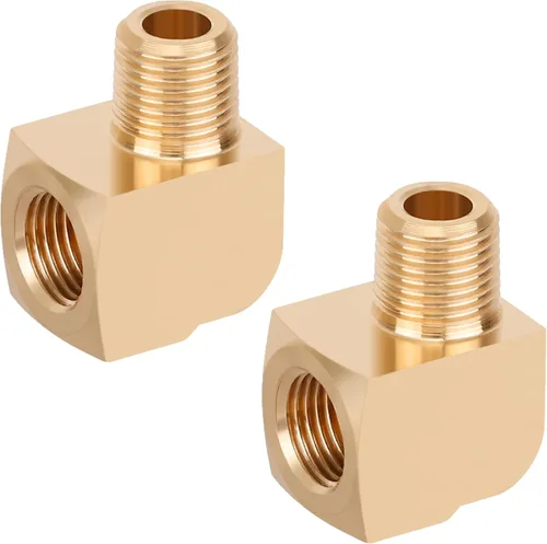 2 unids 1/8 "accesorios de latón de 90 grados Barstock Street Elbow 1/8 "NPT macho tubo a 1/8 "NPT hembra codo de tubo forjado accesorios de tubería