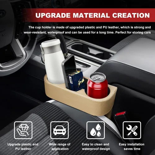 Miniatura 3 de Portavasos para Hueco de Automóvil, Caja de Almacenamiento para Asiento de Automóvil, Soportes Multifuncionales para Bebidas, Organizador de Bebidas