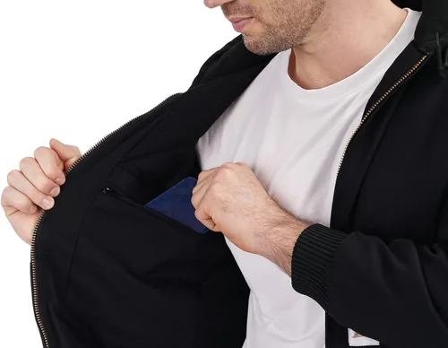 Miniatura 6 de Chaqueta deportiva acolchada con forro de franela para hombre, impermeable, de algodón, con capucha, abrigo de invierno