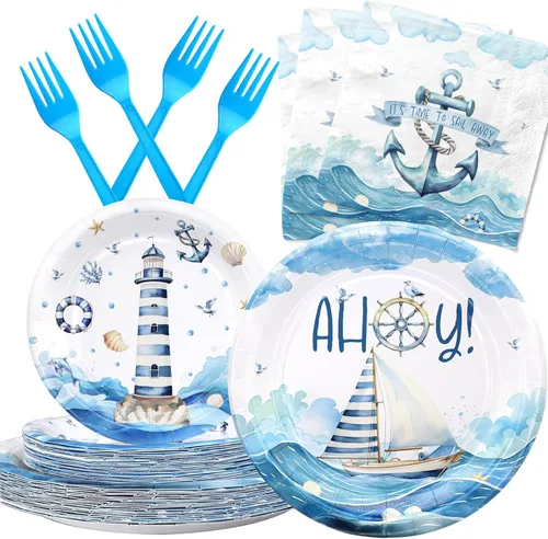 Miniatura 27 de Here Comes the Son - Suministros para baby shower para 20 invitados – Platos boho Sun y Rainbow Platos, servilletas y tenedores – Juego de vajilla