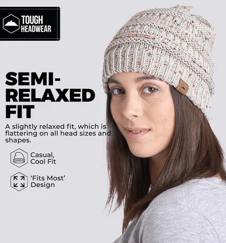 Miniatura 40 de Gorro de punto para mujer, cálido y suave, elástico, para clima frío de Tough Headwear