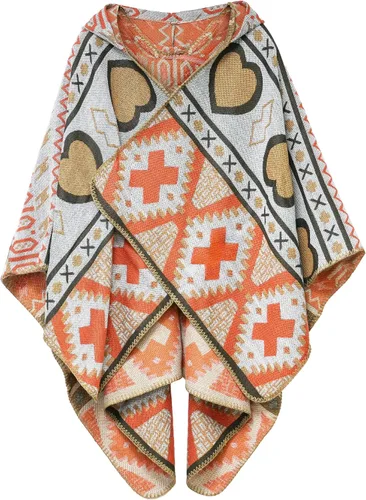 Miniatura 8 de Uyuni Poncho con volantes estilo chal bohemio para mujer, holgado, vintage