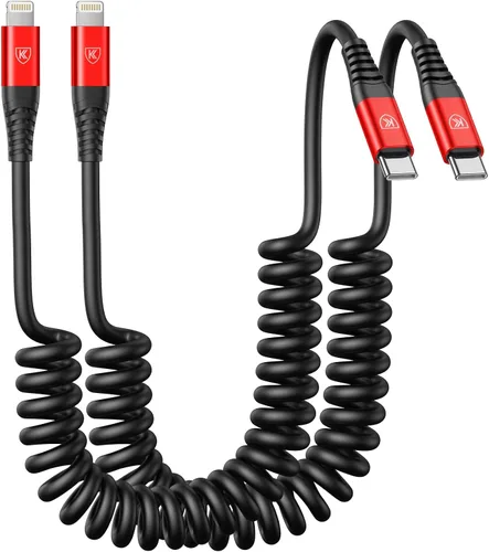 Miniatura 12 de Paquete de 2 cables de carga USB C a USB C en espiral para automóvil, cable de carga rápida USBC tipo C compatible con 17/1615/15 Plus/15 Pro/15 Pro