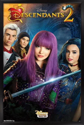 Miniatura 8 de Trends International Disney Descendants 2 - Póster de pared de una hoja, 14.725 x 22.375 pulgadas, versión enmarcada de madera de granero