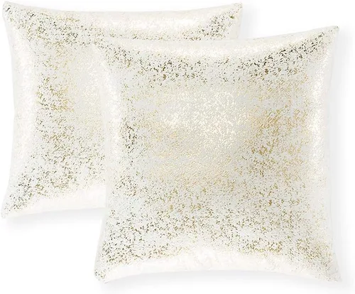 Miniatura 45 de Xinrjojo Juego de 2 almohadas brillantes en negro y dorado, almohadas suaves y brillantes decorativas, juego de fundas de almohada cuadradas negras