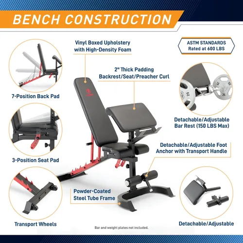 Miniatura 9 de Marcy Smith Machine Cage System Home Gym - Estante multifunción para gimnasio en casa, estación de entrenamiento personalizable